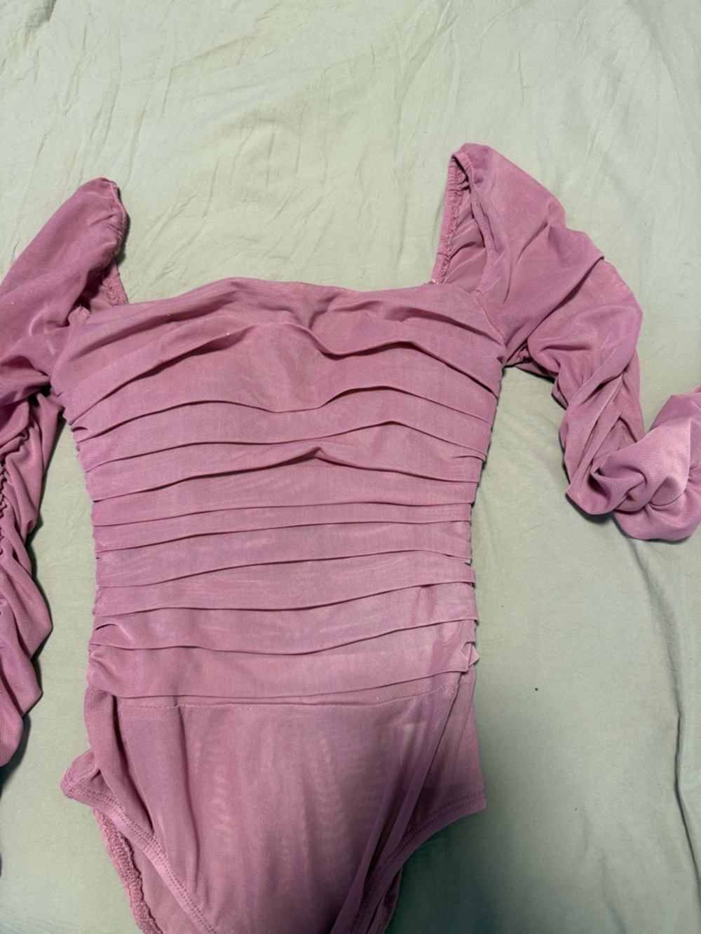 Princess Polly Dusty Pink Ruched Long Sleeve Bodysuit